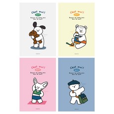 핑크풋 꼬망 미니노트 4종 세트, 혼합색상, 1세트