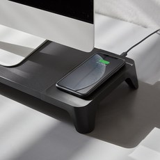 파우트 고속 무선충전 모니터받침대 EYES6, 블랙