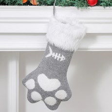Artyhome 貓腳掌聖誕襪裝飾, 灰色