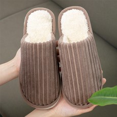 Plaka 女用保暖毛絨室內拖鞋, 棕色, 1套