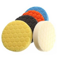 Hexa六角拋光墊5件組 15cm, 1個, 白色 + 橘色 + 黑色 + 黃色 + 藍色
