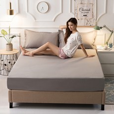 素色防水床墊套