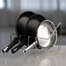 JVR 全不鏽鋼平底鍋整理架 支架, 2個, 3層, 單一顏色