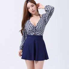 Michelle 削肩長袖連身泳裝