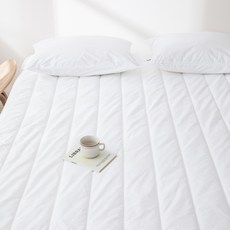 루아베 40수 순면 고정밴드형 침대패드, 화이트