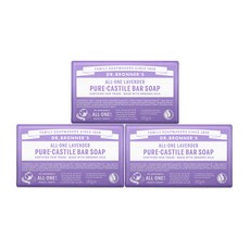 닥터브로너스 라벤더 퓨어 캐스틸 바 솝, 140g, 3개입
