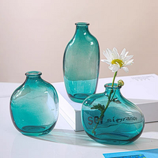 은희마법 레트로 글라스 꽃병 3종 세트, 그린