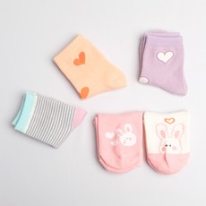 WESOX&PAPAMOM 兒童友利纖維D愛心環襪子5雙組