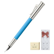 GRAF VON FABER-CASTELL Giroche Gulf Blue Exhain Pen +墨盒 +禮品盒套組, EF, 藍色