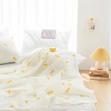 shez Home 泡泡紗單層薄被, 黃色汽水款