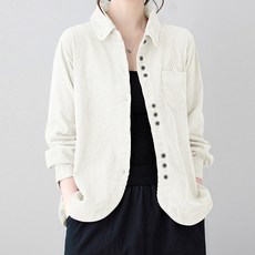 POPLARNC 女用 B.HENT 大尺碼燈芯絨襯衫 P25FST070401