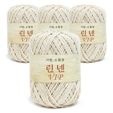 SEVY VIP亞麻針織線 4入, 3象牙, 4捆