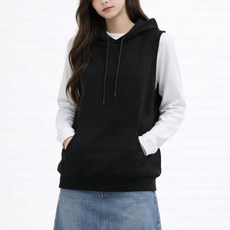 더시럽 여성용 캐쥬얼 포켓 민소매 후디