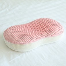Green Moment Lab TPE 高密度記憶棉頸椎果凍枕 + 枕頭套組, 1個, 粉紅色