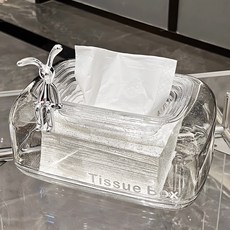 Life Up 可調節開口順暢抽取面紙盒, 1個, 透明白