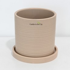 도시정원 파스텔 도자기 베이직 화분 받침세트, 브라운, 1세트