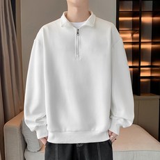 스타빈 남성용 반집업 심플 카라 맨투맨