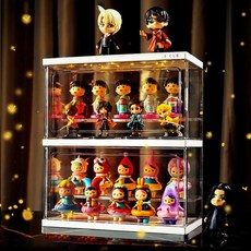 I'CLE 組裝式透明公仔模型收納盒 雙層 白色, 1個