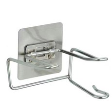 Daehan 簡約不鏽鋼黏貼式吹風機架, 銀色, 1個