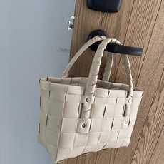 소리달 여성용 울크스 격자무늬 데일리 포인트 쇼퍼백