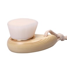 蕉蕉購物 櫸木柄木質手動洗臉刷, 原木色, 溫和清潔毛孔, 深層潔淨, 臉部按摩, 1個