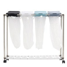 Joeun Living 分類回收箱 摇蓋 4格, 混色, 1個