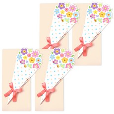 2Youngdesign 花束留言卡, 粉紅色, 4張