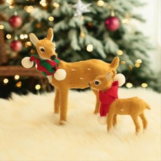 EPLYN 聖誕裝飾品 媽媽與小鹿 圍巾裝飾組, 1套, 混合色