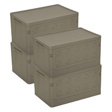 씨밀렉스 접이식 캠핑 테이블 폴딩박스 3호 57L, 브라운, 4개