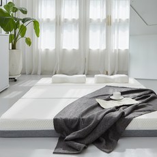 누베드 올폼 3단 접이식토퍼 매트리스 사계절 고탄성 양면커버