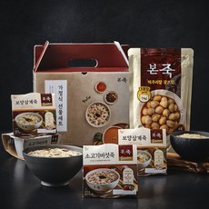 본죽 가정식 선물세트 소고기버섯죽 270g 2개 + 보양삼계죽 270g 2개 + 메추리알 장조림 1kg (냉장), 2.08kg, 1세트