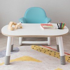 리바트 아동용 뚜뚜 높이조절 책상 + 의자 세트 방문설치, 화이트(책상) + 블루(의자)