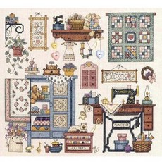 居家裝飾 縫紉室 十字繡 DIY套組, 混合色, 1個