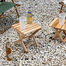 리빙숲 원목 접이식 미니 선반의자 중, 내추럴, 1개