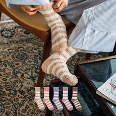 삭피엔스 여성용 털빠짐 없는 논슬립 보온 수면양말 링글 5켤레 세트