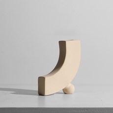 室內裝飾多功能曲線花瓶, 米色