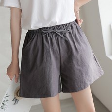 엘쏘 여성용 데일리 밴딩 포켓 디자인 와이드 반바지 2p