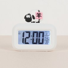 리나블루 귀여운 다기능 알람 탁상시계, 양