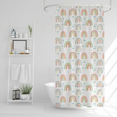 JLIFE 亮彩彩虹浴簾, 1個, 亮彩彩虹窗簾