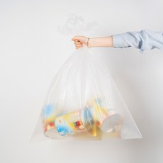 YAMUJIN 資源回收平口塑膠袋 透明 大型, 100個, 80L