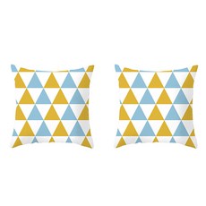 블루 레몬 컬러 패턴 소파 쿠션 커버 2p 세트 DPCC086