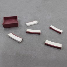 Dalsogum 陶瓷可愛狗狗筷架 x 5入 + 收納筒組合, 1套, 白色(筷架5入), 紅色(收納筒)