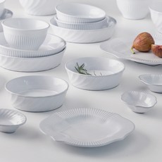 쓰임 블랑 4인 홈식기세트 27P, 화이트, 식기 16종, 1세트