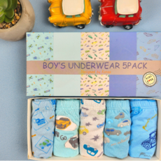 남아용 순면 렛츠고 자동차 삼각팬티 5종 세트