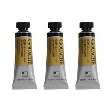 신한화구 전문가 과슈 물감 튜브 A 시리즈 39 네이플스 옐로 3개입, 15ml, 1색