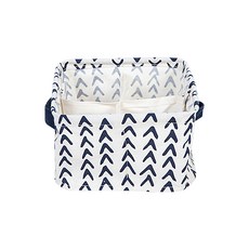 The Flow Company 海軍藍圖案4格棉麻內衣襪子收納盒 02, 1個