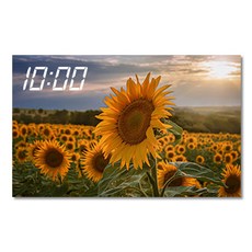홈마인 캔버스 프린팅 액자 시리즈 LED 시계 해바라기 풍경 800 x 500 mm, 15