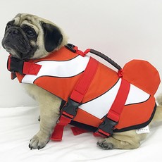 모모숲 寵物狗戲水救生衣泳裝, 橘色, 1個