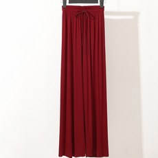 더시럽 여성용 모달 하이웨이스트 와이드 드레이프 10부 팬츠