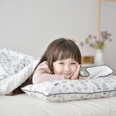 ahtty blanc 花朵圖案枕頭+超細纖維毛毯組, 白色, M號